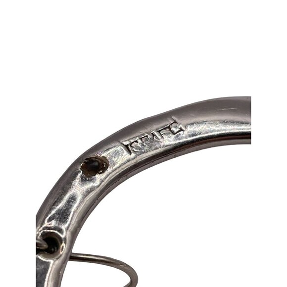 Sterling Silver Plated Abstract Open Hoop Earrings Pierced Signed Israel - Picture 11 of 14